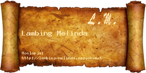 Lambing Melinda névjegykártya