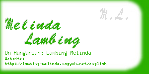 melinda lambing business card